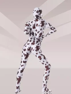 Patterned Zentai Suits Morph Suit Cow Print Lycra Spandex Fabric Zentai Unisex Full Body Suit