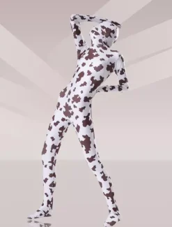 Patterned Zentai Suits Morph Suit Cow Print Lycra Spandex Fabric Zentai Unisex Full Body Suit