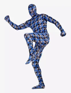 Patterned Zentai Suits Morph Suit Multicolor Plaid Zentai Suit Full Body Lycra Spandex Bodysuit