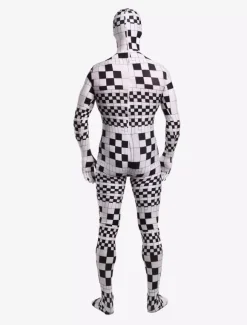 Patterned Zentai Suits Morph Suit Black Geometric Pattern Zentai Suit Full Body Lycra Spandex Bodysuit