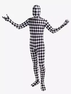 Patterned Zentai Suits Morph Suit Split Color Plaid Lycra Spandex Zentai Suit Unisex Full Body Suit