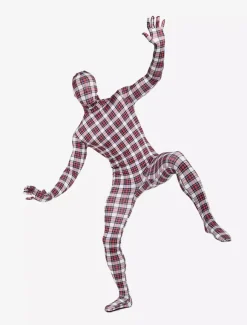 Patterned Zentai Suits Morph Suit Red Plaid Zentai Suit Full Body Lycra Spandex Bodysuit