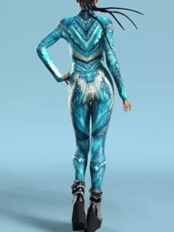 Patterned Zentai Suits Ocean Tie Dyeing Cosplay Costumes Jumpsuit Party Jumpsuits Carnival Woman Zentai Body Clothes Tights Body One-piece