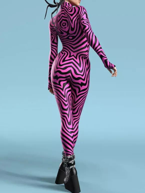 Patterned Zentai Suits Ocean Tie Dyeing Cosplay Costumes Jumpsuit Party Jumpsuits Carnival Woman Zentai Body Clothes Tights Body One-piece