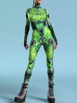 Patterned Zentai Suits Ocean Tie Dyeing Cosplay Costumes Jumpsuit Party Jumpsuits Carnival Woman Zentai Body Clothes Tights Body One-piece