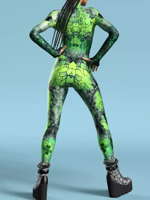 Patterned Zentai Suits Ocean Tie Dyeing Cosplay Costumes Jumpsuit Party Jumpsuits Carnival Woman Zentai Body Clothes Tights Body One-piece