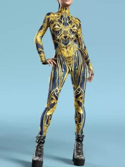 Patterned Zentai Suits Ocean Tie Dyeing Cosplay Costumes Jumpsuit Party Jumpsuits Carnival Woman Zentai Body Clothes Tights Body One-piece