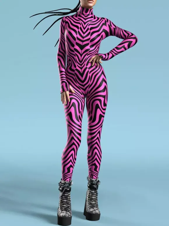 Patterned Zentai Suits Ocean Tie Dyeing Cosplay Costumes Jumpsuit Party Jumpsuits Carnival Woman Zentai Body Clothes Tights Body One-piece