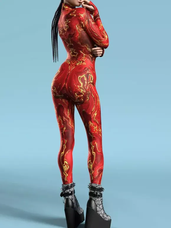 Patterned Zentai Suits Ocean Tie Dyeing Cosplay Costumes Jumpsuit Party Jumpsuits Carnival Woman Zentai Body Clothes Tights Body One-piece