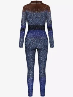 Patterned Zentai Suits Sexy Catsuits For Women Pearl Print Jumpsuit Stage Catwalk Yoga Zentai Suit
