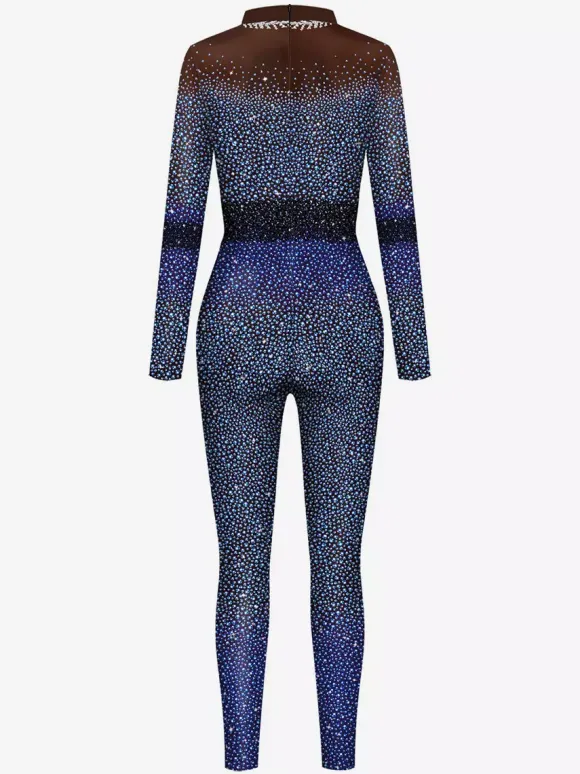 Patterned Zentai Suits Sexy Catsuits For Women Pearl Print Jumpsuit Stage Catwalk Yoga Zentai Suit