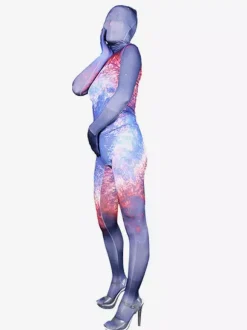 Patterned Zentai Suits Sexy Zentai Costumes Milk Silk Rave Club Full Body Catsuits