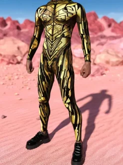 Patterned Zentai Suits Steampunk Mech Bodysuit 3D Printed Tight Jumpsuit