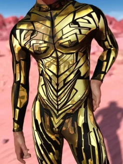 Patterned Zentai Suits Steampunk Mech Bodysuit 3D Printed Tight Jumpsuit