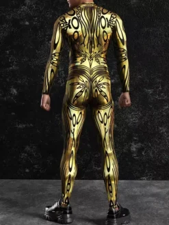 Patterned Zentai Suits Steampunk Mech Bodysuit 3D Printed Tight Jumpsuit