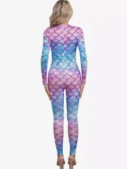 Patterned Zentai Suits Women's Sexy Catsuit Fish Scale Print Lycra Spandex Costumes