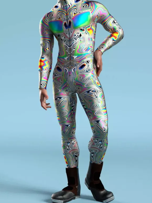 Patterned Zentai Suits Zebra Camouflage Print Bodysuit 3D Optical Illusion Tight Jumpsuit