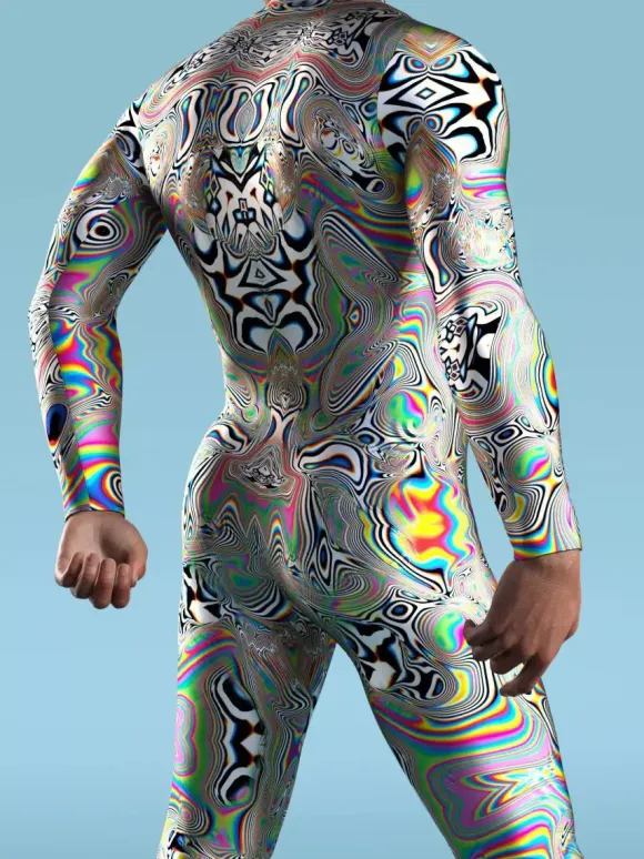 Patterned Zentai Suits Zebra Camouflage Print Bodysuit 3D Optical Illusion Tight Jumpsuit