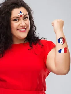 10 pcs France Flag Tattoo Waterproof Face Sticker