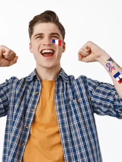 10 pcs France Flag Tattoo Waterproof Face Sticker