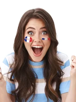 10 pcs France Flag Tattoo Waterproof Face Sticker
