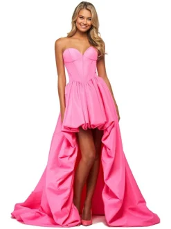 Peach Prom Dress 2026 A-Line Strapless Sleeveless Party Dresses Free Customization