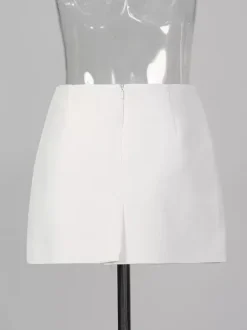 Pearl Beaded Blazer Skirt Set For Women - Sexy Asymmetric Hem Cut Out Mini 2 Piece Suit - Spring Night Out Party 2026