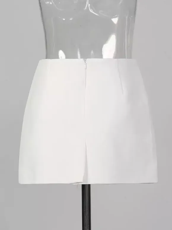 Pearl Beaded Blazer Skirt Set For Women - Sexy Asymmetric Hem Cut Out Mini 2 Piece Suit - Spring Night Out Party 2026