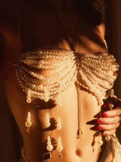 Pearls Body Chain Sexy Club Choker Top For Women 2026