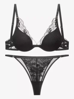 Pearls Lingerie Burgundy 2-Piece Bra Panty Sets With Contrast Trim