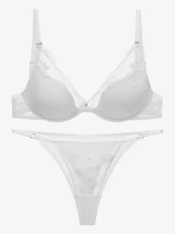 Pearls Lingerie Burgundy 2-Piece Bra Panty Sets With Contrast Trim