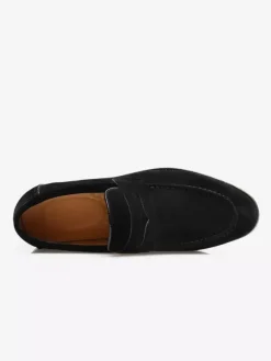 Penny Loafers For Men PU Velvet Leather Moc Toe Slip-On Casual Shoes