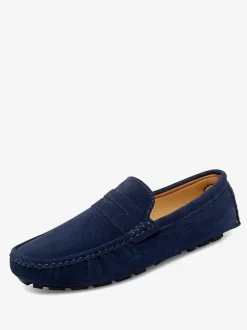 Penny Loafer Shoes For Men Round Toe Slip-On Driving Shoes
