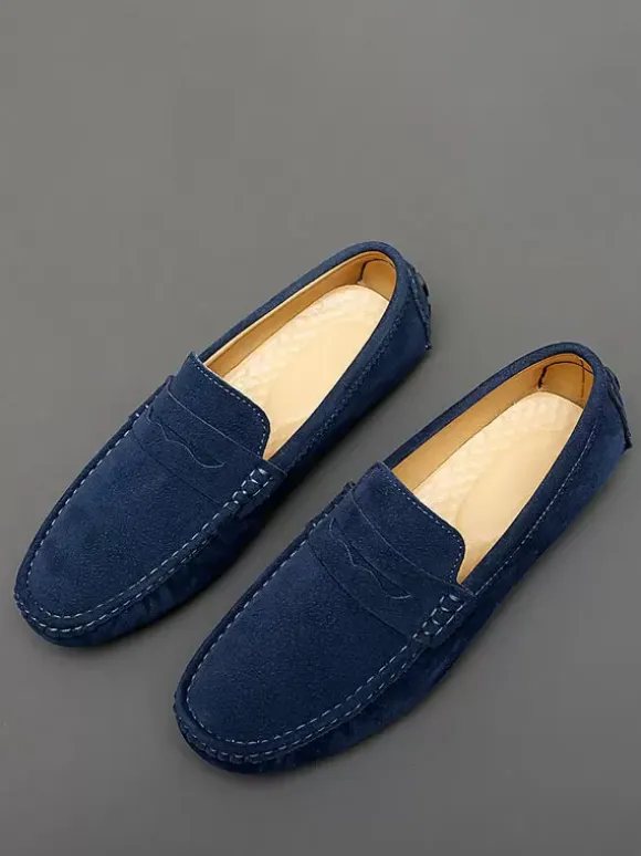 Penny Loafer Shoes For Men Round Toe Slip-On Driving Shoes