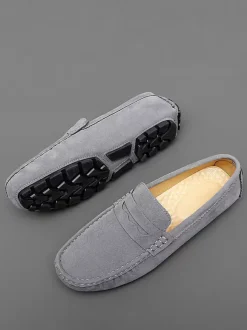 Penny Loafer Shoes For Men Round Toe Slip-On Driving Shoes
