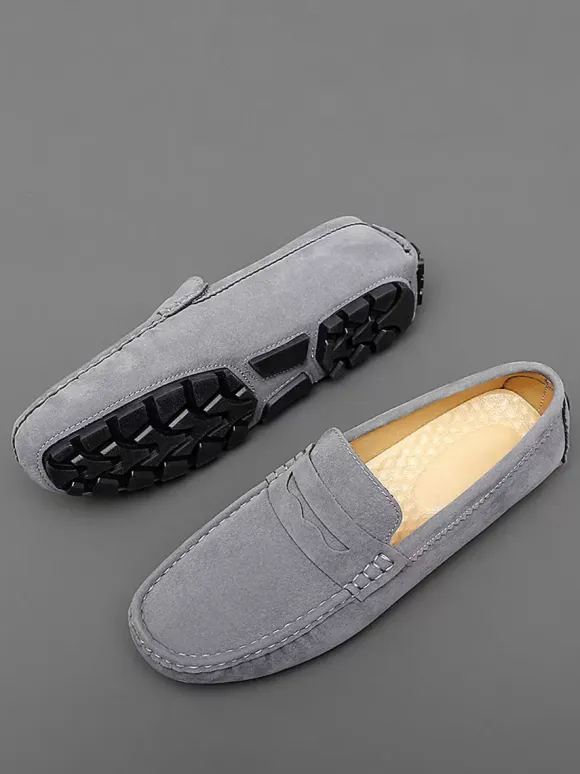 Penny Loafer Shoes For Men Round Toe Slip-On Driving Shoes
