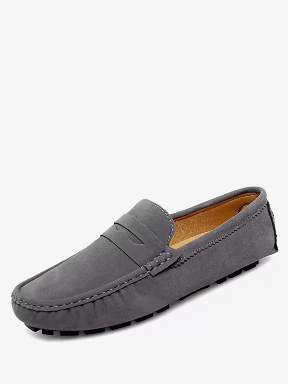 Penny Loafer Shoes For Men Round Toe Slip-On Driving Shoes