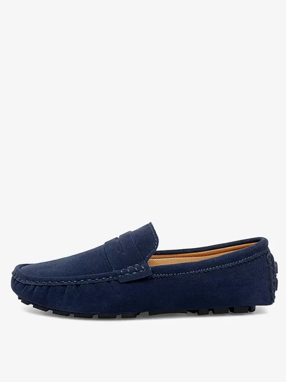 Penny Loafer Shoes For Men Round Toe Slip-On Driving Shoes