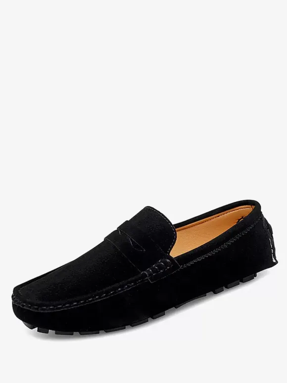 Penny Loafer Shoes For Men Round Toe Slip-On Driving Shoes