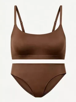 2-Piece Lingerie Brown Bra Panty Sets