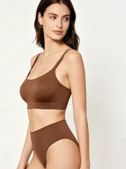 2-Piece Lingerie Brown Bra Panty Sets