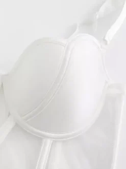 2-Piece Lingerie Cut Out White Bra Panty Sets