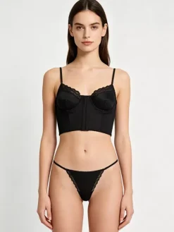2-Piece Lingerie Lace Black Bra Panty Sets