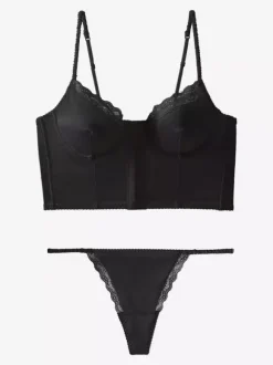 2-Piece Lingerie Lace Black Bra Panty Sets