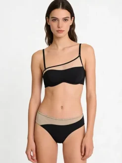 2-Piece Lingerie Cut Out Black Bra Panty Sets