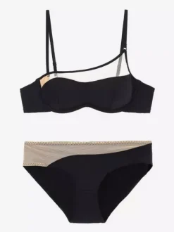 2-Piece Lingerie Cut Out Black Bra Panty Sets
