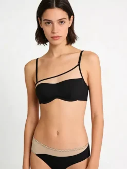 2-Piece Lingerie Cut Out Black Bra Panty Sets