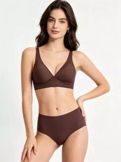 2-Piece Lingerie Light Apricot Bra Panty Sets