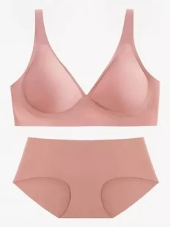 2-Piece Lingerie Light Apricot Bra Panty Sets