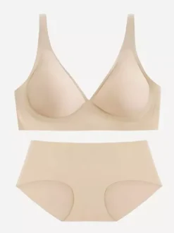 2-Piece Lingerie Light Apricot Bra Panty Sets